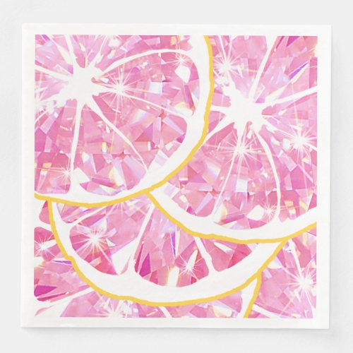 Juicy Gem Texas Pink Grapefruit Slice Citrus Party Paper Dinner Napkins