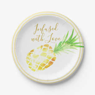 Juicy Golden Pineapple Paper Plates