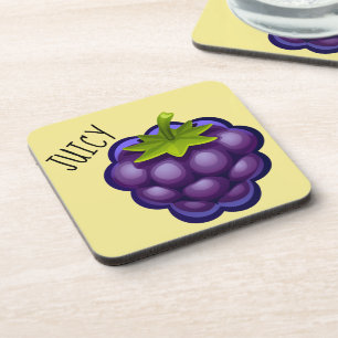Juicy Grapes  Plastic coasters w/cork back