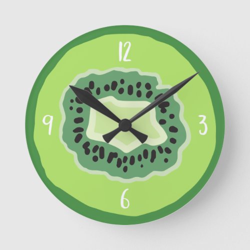 Juicy Green Kiwi Fruit Slice Clock