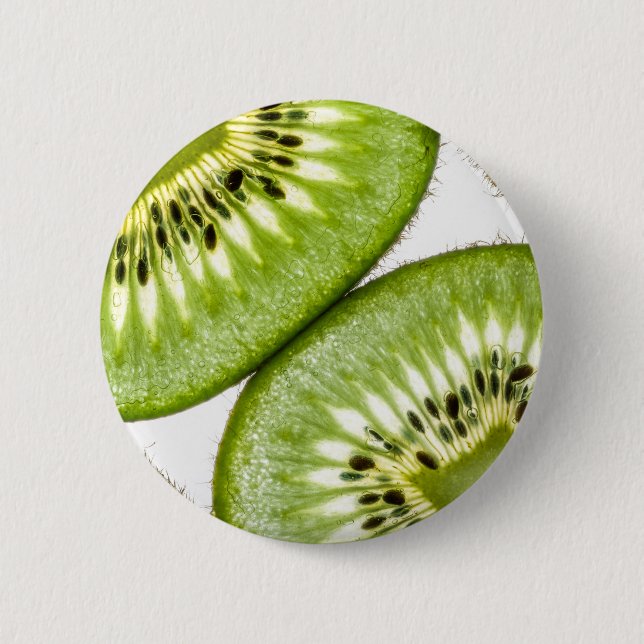Juicy kiwi slices pinback button (Front)