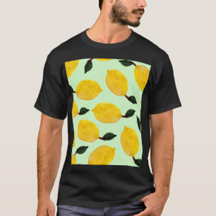 Juicy Lemon Blueberries: Watercolor Seamless Patte T-Shirt