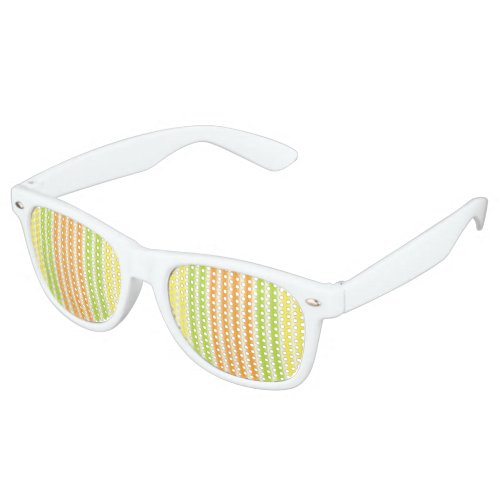 Juicy Lemon Lime And Orange Citrus Fruit Stripes Retro Sunglasses