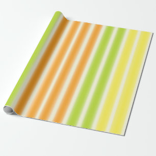 Juicy Lemon Lime And Orange Citrus Fruit Stripes Wrapping Paper