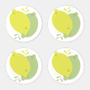 Juicy Lemon Lime Citrus Lemonade Coaster Set