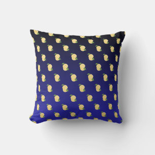 Juicy Lemon on Blue gradient Throw Pillow