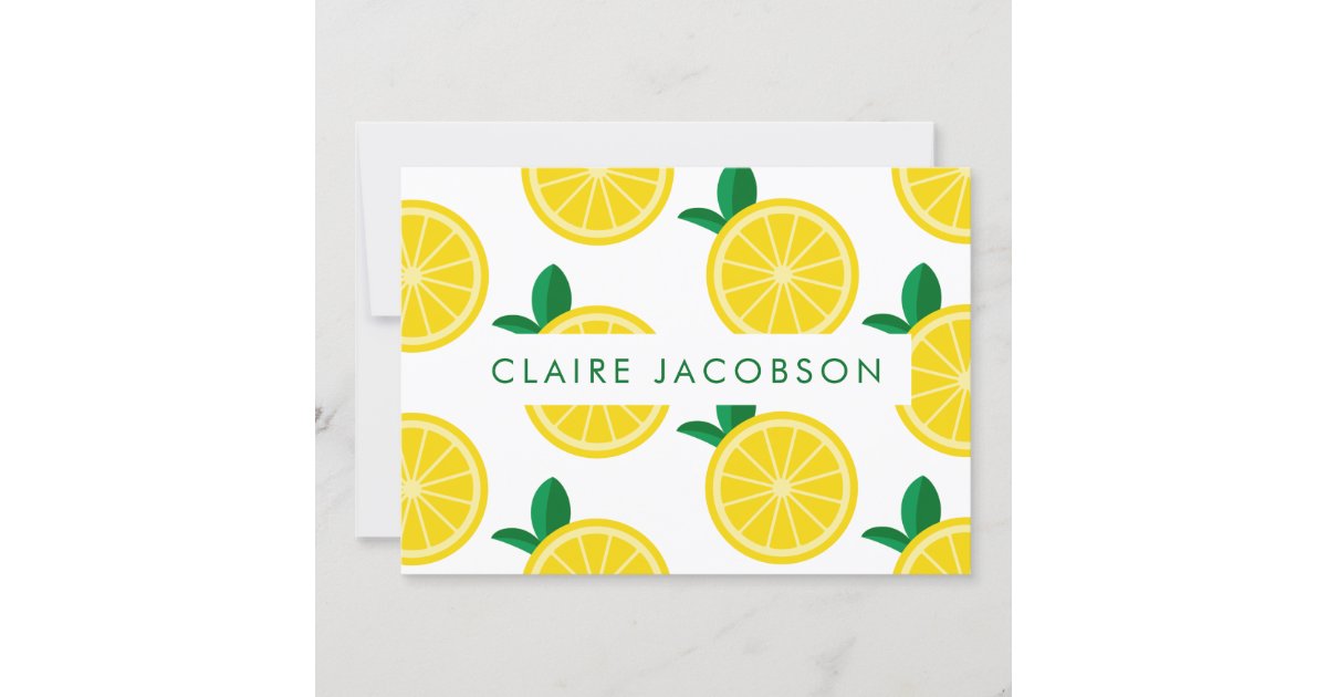 Juicy Lemons Personalized Stationery Thank You Card | Zazzle