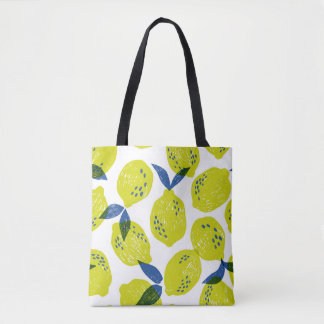 Juicy lemons: vintage seamless pattern. tote bag