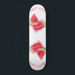 Juicy Life Watermelon Skateboard Gift - Your Text<br><div class="desc">Red Sweet Juicy Watermelon Pieces Tasty - Drawing Fresh Summer Fruit - Choose / Add Your Unique Text / Font / Color - Make Your Special Gift - Resize and move or remove and add elements / image with customization tool ! - Drawing and Design by MIGNED. You can also...</div>