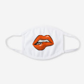 Juicy Lip Bite Girly White Cotton Face Mask (Front)