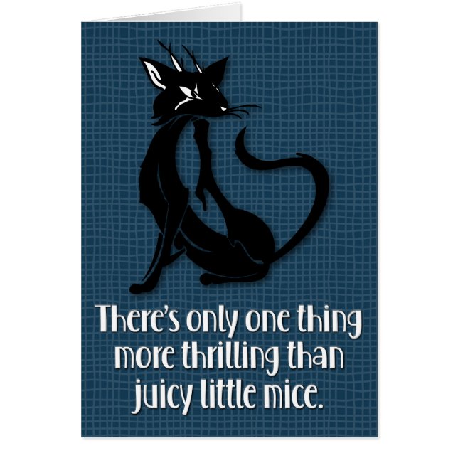“Juicy Little Mice” Cat-Lover Birthday Card (Front)
