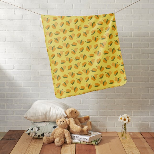 juicy mango fruit pattern baby blanket (In Situ)