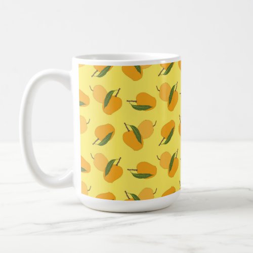 juicy mango fruit pattern coffee mug