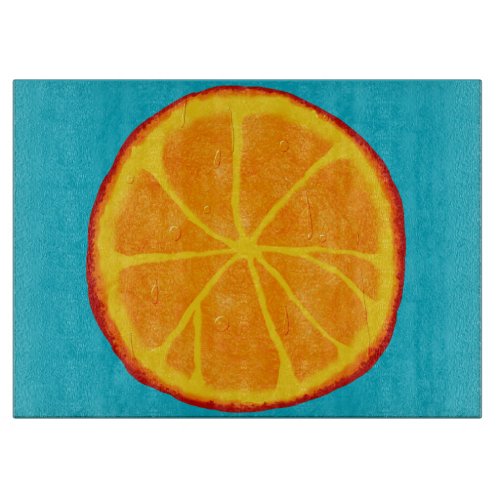 Juicy Orange Custom Glass Cutting Board