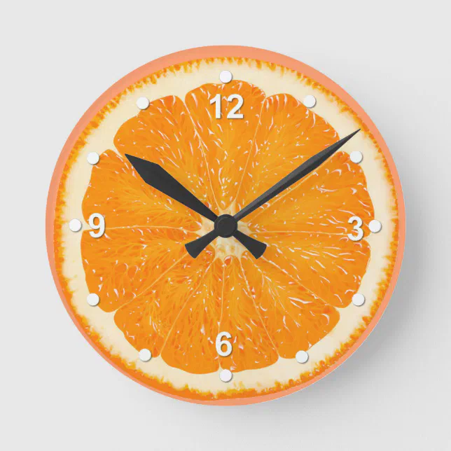 Juicy Orange Kitchen Wall Clock | Zazzle