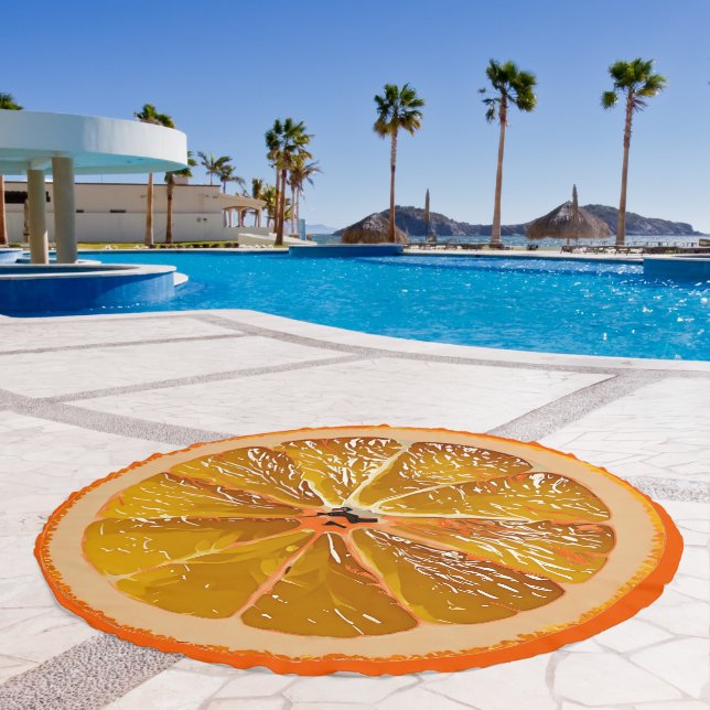   JUICY orange   slice  Beach Towel (Pool)