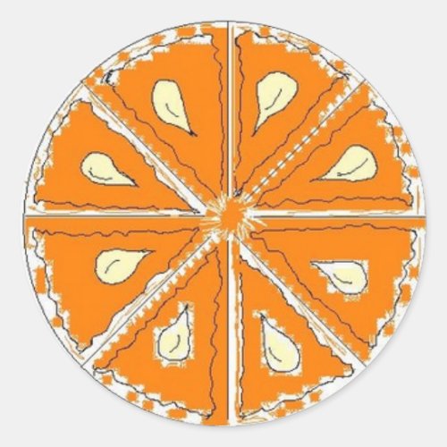 Juicy Orange Slice Classic Round Sticker