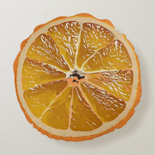 Juicy orange slice - fun Round Pillow