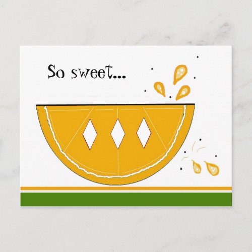 Juicy Orange Slice Postcard