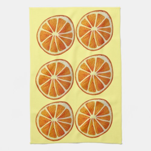 Juicy orange slice watercolor art pattern pop art towel