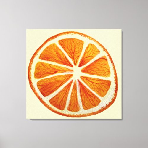 Juicy orange slice watercolor art pop art canvas print