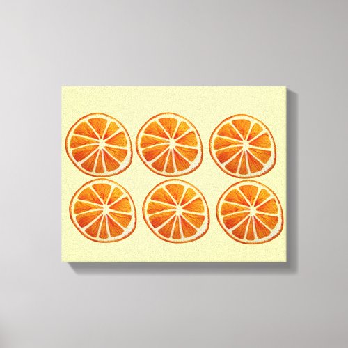 Juicy orange slice watercolor pattern pop art canvas print