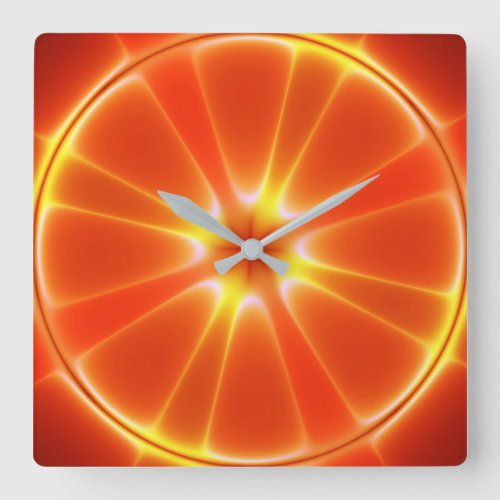 Juicy Orange Square Wall Clock