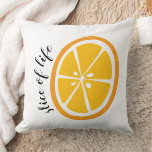 Juicy Orange Tropical Fruit Citrus Illustration Throw Pillow