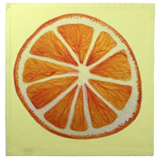 Juicy Orange watercolor fruit pop art Napkin (Front)
