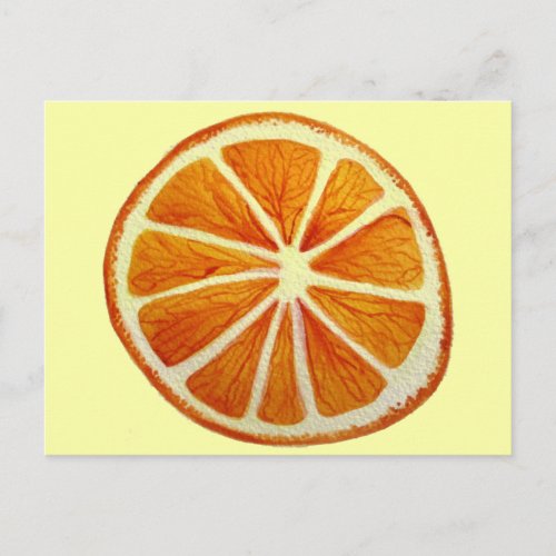 Juicy Orange watercolor fruit pop art Postcard