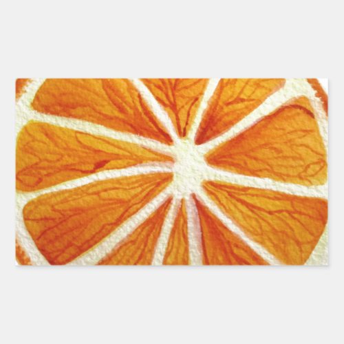 Juicy Orange watercolor fruit pop art Rectangular Sticker