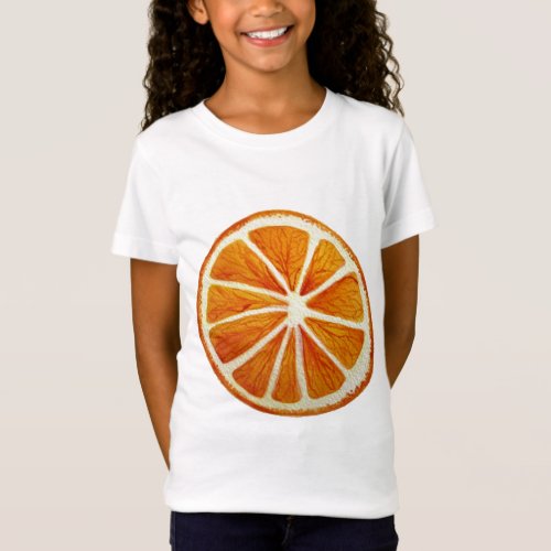 Juicy Orange watercolor fruit pop art T_Shirt