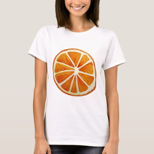 Juicy Orange watercolor fruit pop art T_Shirt