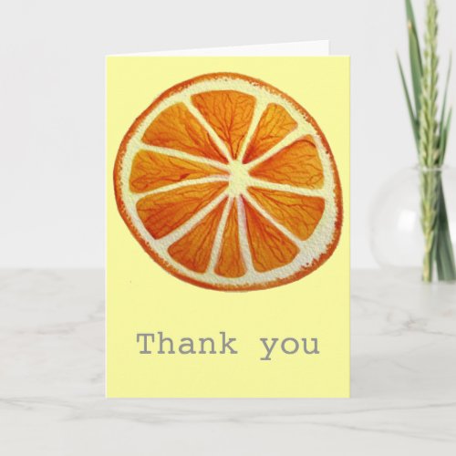 Juicy Orange watercolor fruit pop art Thank You Card