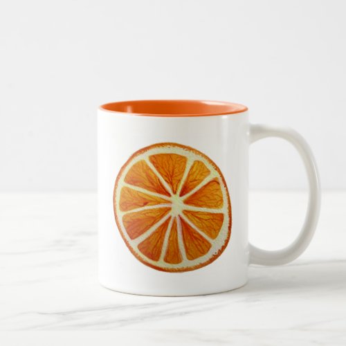 Juicy Orange watercolor fruit pop art Two_Tone Coffee Mug