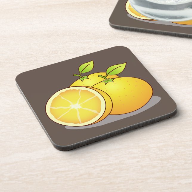 Juicy Oranges fruit art Beverage Coaster (Left Side)