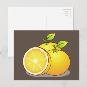 Juicy Oranges fruit art Postcard