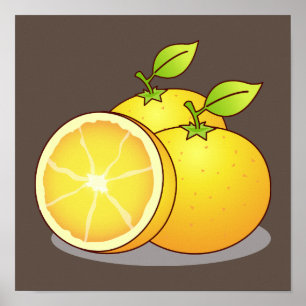 Juicy Oranges fruit art Poster
