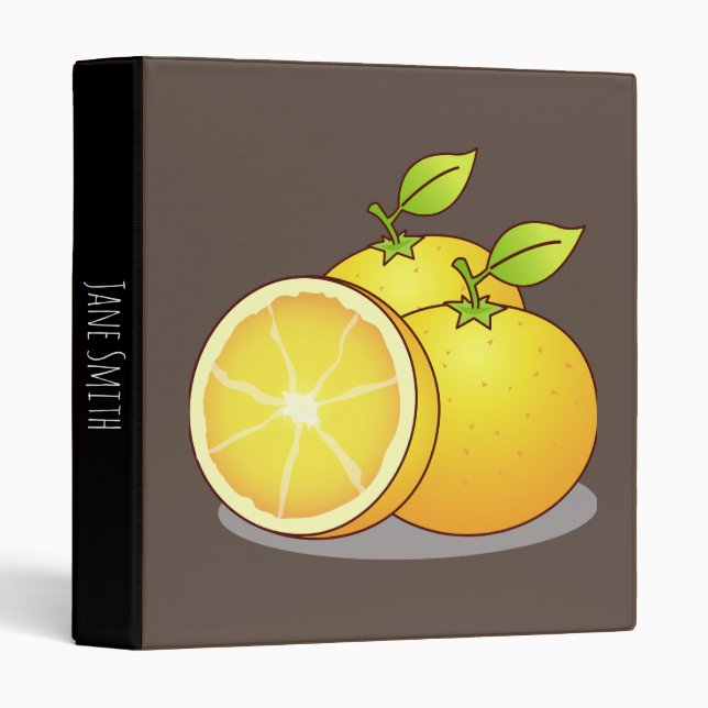 Juicy Oranges fun fruit 3 Ring Binder (Front/Spine)