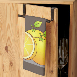 Juicy Oranges fun fruit Kitchen Towel