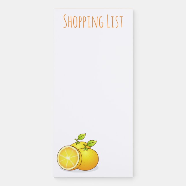 Juicy Oranges fun fruit Magnetic Notepad (Front)