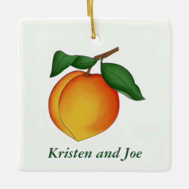 Juicy Peach Christmas Ornament (Front)