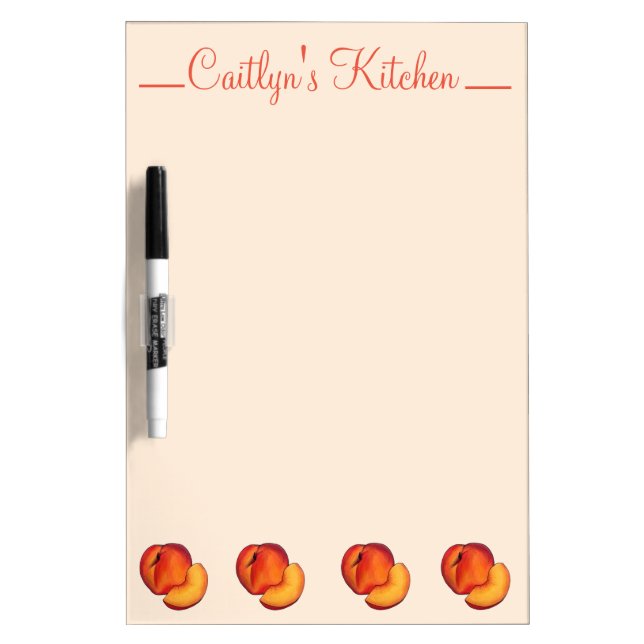 Juicy Peach Georgia Peaches Fruit Kitchen Dry Erase Board (Front)