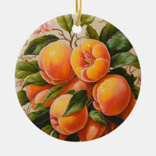 Juicy peaches  ceramic ornament