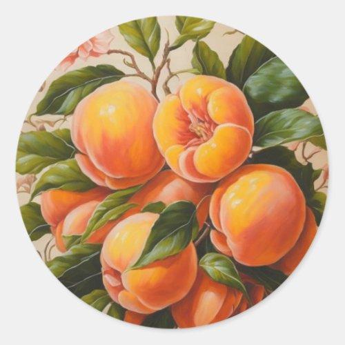 Juicy peaches  classic round sticker