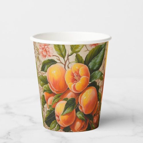 Juicy peaches  paper cups