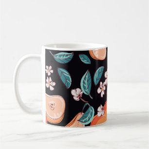 Juicy pears: hand-drawn fruit pattern. coffee mug