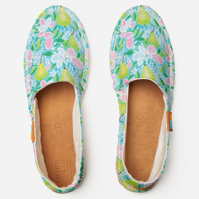 Juicy pears with flowers espadrilles (Front)