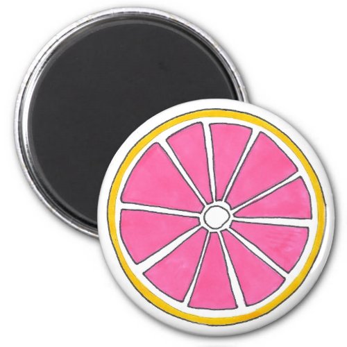 Juicy Pink Grapefruit Citrus Fruit Slice Magnet