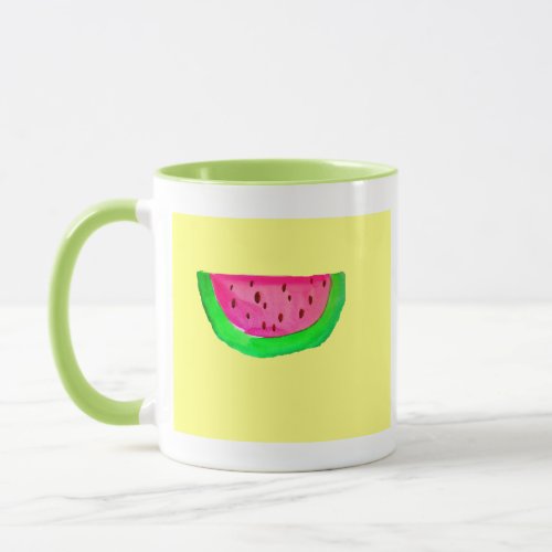 Juicy pink pop art watermelon fruit mug